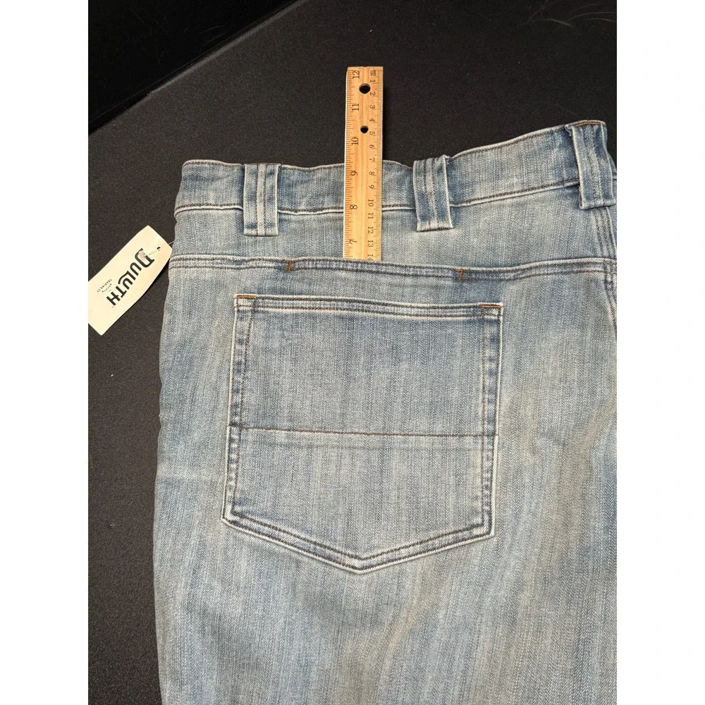 Duluth Trading Co Selvedge Double Flex Jeans Mens 46x30 Light Wash Standard Fit